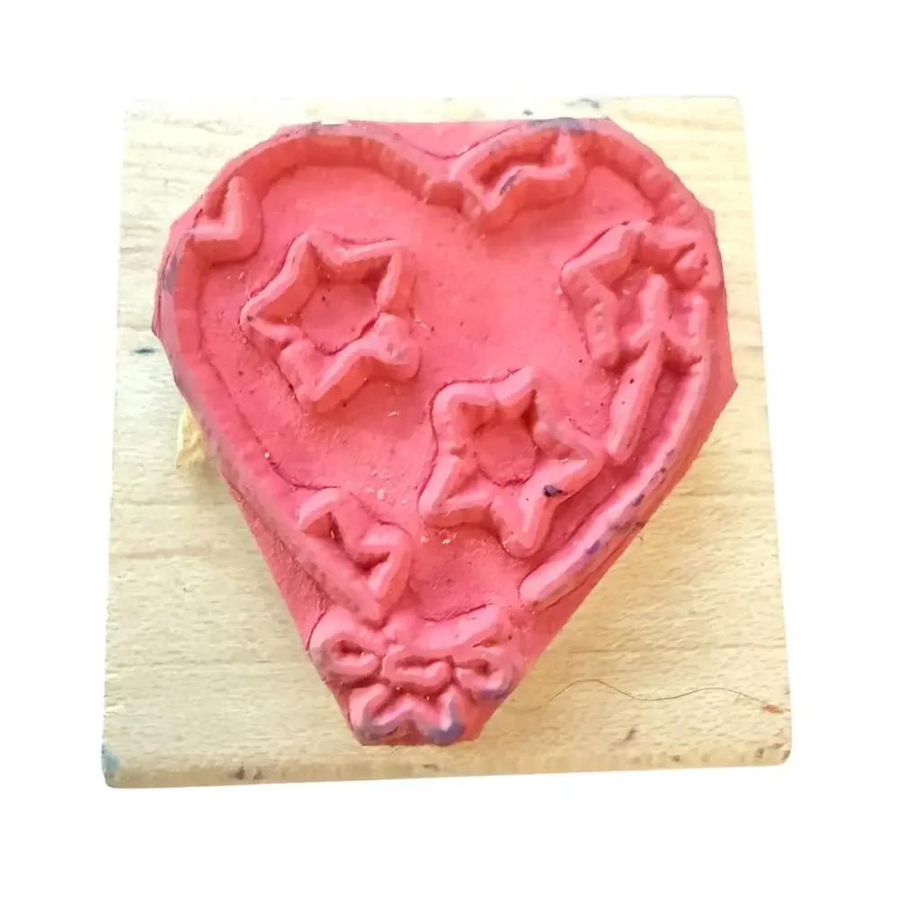 JRL Design Co Heart With Stars Rubber Stamp